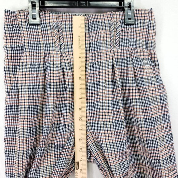 Maeve Anthropologie Hazelle Plaid Slim Pants Size 4 Paperbag High Waist Trousers - Picture 7 of 16